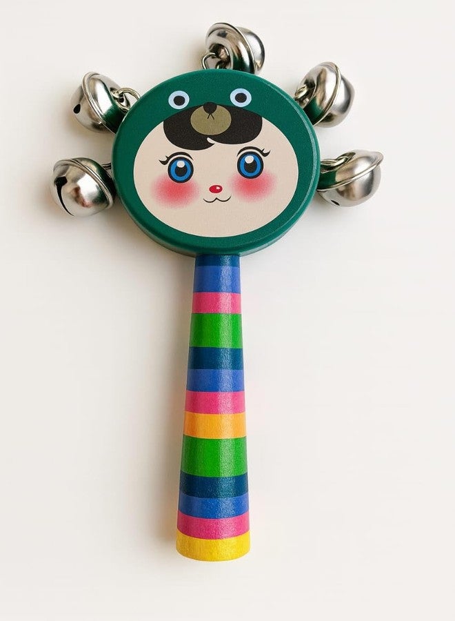 SMILE BABY Colorful Wooden Rainbow Baby Handle Jingle Bell Rattle Toys jhun jhuna (SMILYE-2) - Image 5